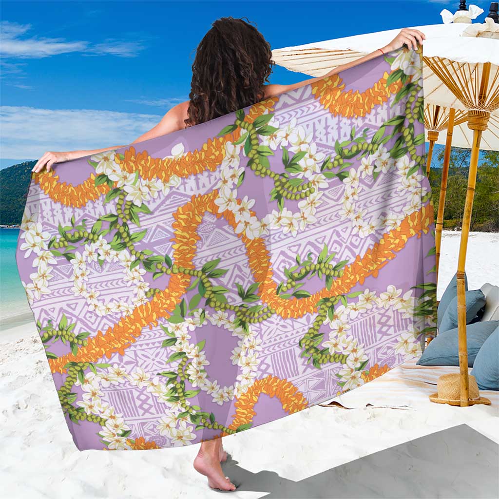 Aloha Festive Hawaii Sarong Mokihana - Maile and Ilima on Lilac LT7 One Size 44 x 66 inches Lilac - Polynesian Pride