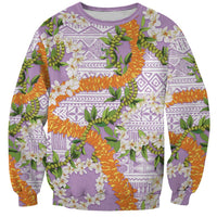 Aloha Festive Hawaii Sweatshirt Mokihana - Maile and Ilima on Lilac LT7 Unisex Lilac - Polynesian Pride