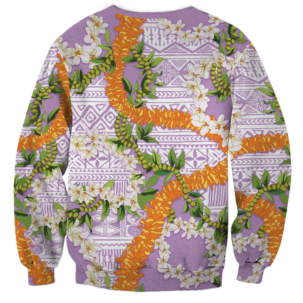Aloha Festive Hawaii Sweatshirt Mokihana - Maile and Ilima on Lilac LT7 - Polynesian Pride