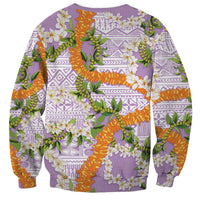 Aloha Festive Hawaii Sweatshirt Mokihana - Maile and Ilima on Lilac LT7 - Polynesian Pride