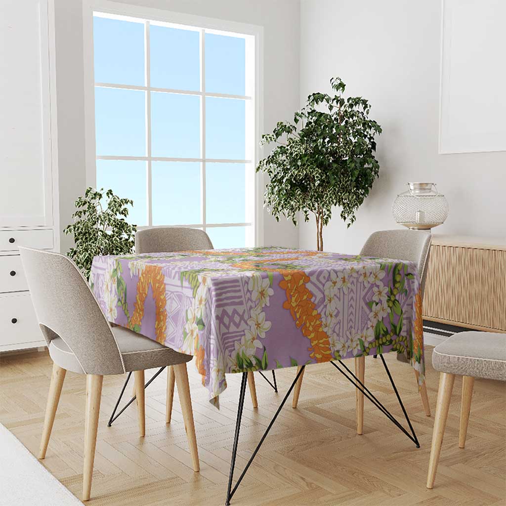 Aloha Festive Hawaii Tablecloth Mokihana - Maile and Ilima on Lilac LT7 - Polynesian Pride