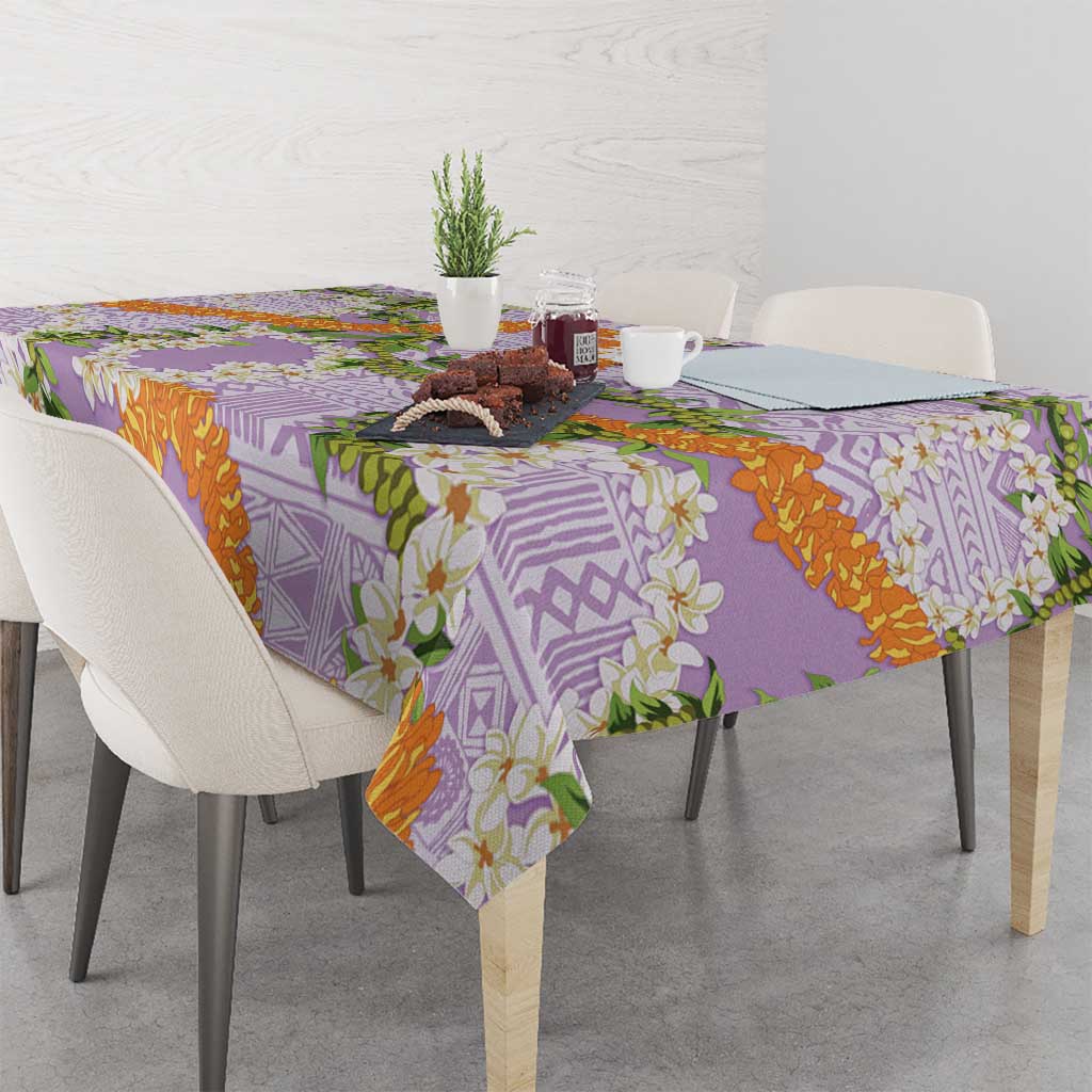 Aloha Festive Hawaii Tablecloth Mokihana - Maile and Ilima on Lilac LT7 - Polynesian Pride
