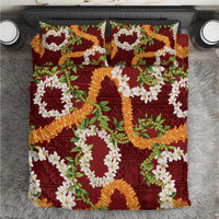 Aloha Festive Hawaii Bedding Set Mokihana - Maile and Ilima on Crimson LT7 Crimson - Polynesian Pride