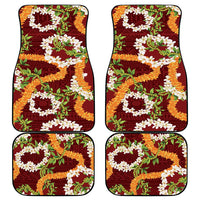 Aloha Festive Hawaii Car Mats Mokihana - Maile and Ilima on Crimson LT7 - Polynesian Pride