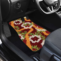 Aloha Festive Hawaii Car Mats Mokihana - Maile and Ilima on Crimson LT7 - Polynesian Pride