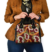 Aloha Festive Hawaii Shoulder Handbag Mokihana - Maile and Ilima on Crimson LT7 - Polynesian Pride