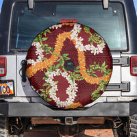 Aloha Festive Hawaii Spare Tire Cover Mokihana - Maile and Ilima on Crimson LT7 Crimson - Polynesian Pride