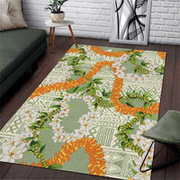 Aloha Festive Hawaii Area Rug Mokihana - Maile Leis in Muted Summer LT7 Sage Green - Polynesian Pride