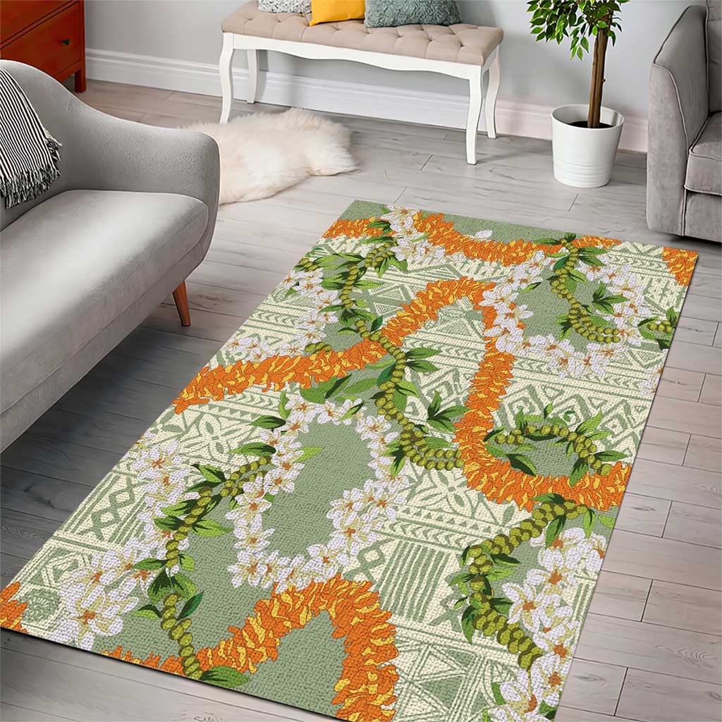 Aloha Festive Hawaii Area Rug Mokihana - Maile Leis in Muted Summer LT7 - Polynesian Pride
