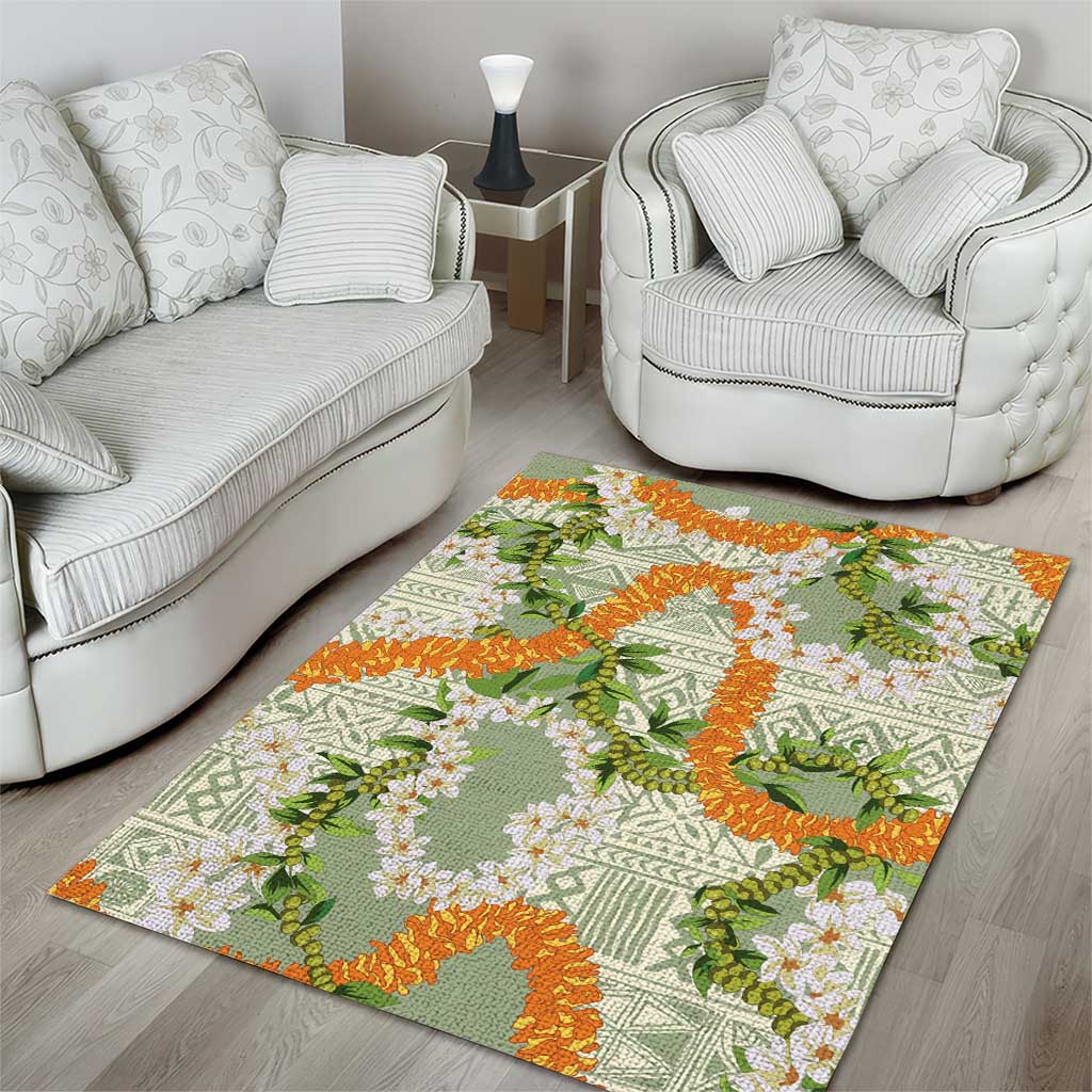 Aloha Festive Hawaii Area Rug Mokihana - Maile Leis in Muted Summer LT7 - Polynesian Pride