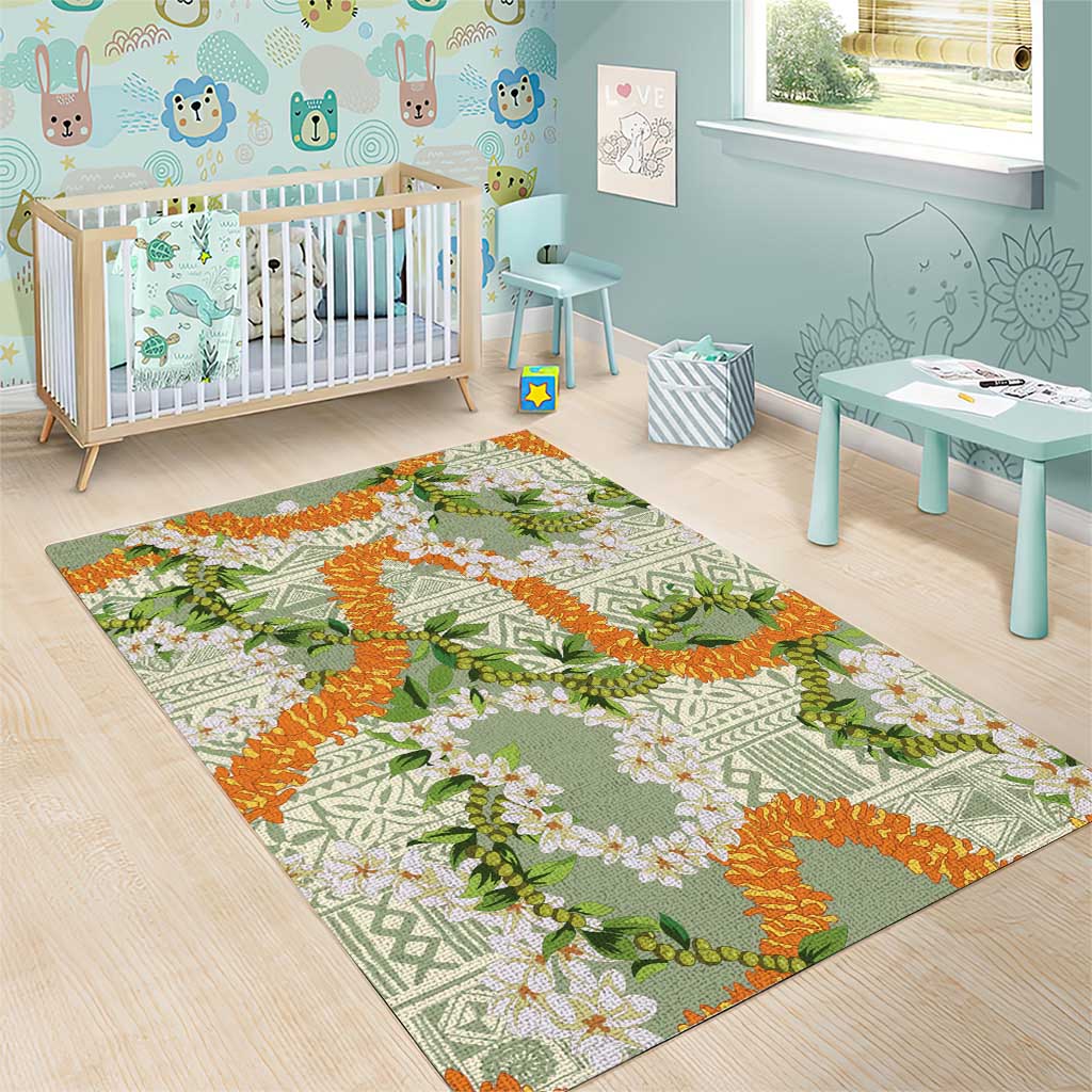 Aloha Festive Hawaii Area Rug Mokihana - Maile Leis in Muted Summer LT7 - Polynesian Pride