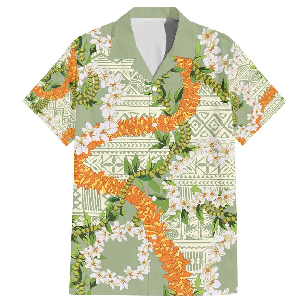 Aloha Festive Hawaii Hawaiian Shirt Mokihana - Maile Leis in Muted Summer LT7 Sage Green - Polynesian Pride
