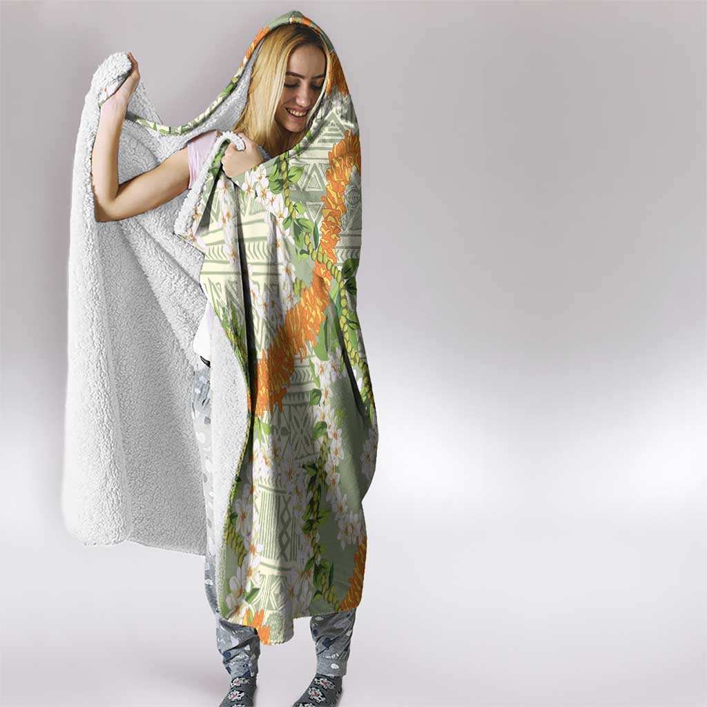 Aloha Festive Hawaii Hooded Blanket Mokihana - Maile Leis in Muted Summer LT7 - Polynesian Pride