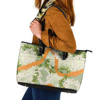 Aloha Festive Hawaii Leather Tote Bag Mokihana - Maile Leis in Muted Summer LT7 Sage Green - Polynesian Pride