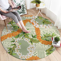 Aloha Festive Hawaii Round Carpet Mokihana - Maile Leis in Muted Summer LT7 - Polynesian Pride
