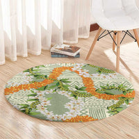 Aloha Festive Hawaii Round Carpet Mokihana - Maile Leis in Muted Summer LT7 - Polynesian Pride