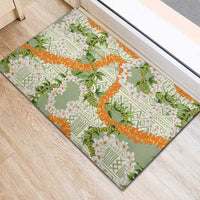 Aloha Festive Hawaii Rubber Doormat Mokihana - Maile Leis in Muted Summer LT7 - Polynesian Pride