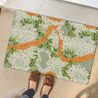 Aloha Festive Hawaii Rubber Doormat Mokihana - Maile Leis in Muted Summer LT7 - Polynesian Pride