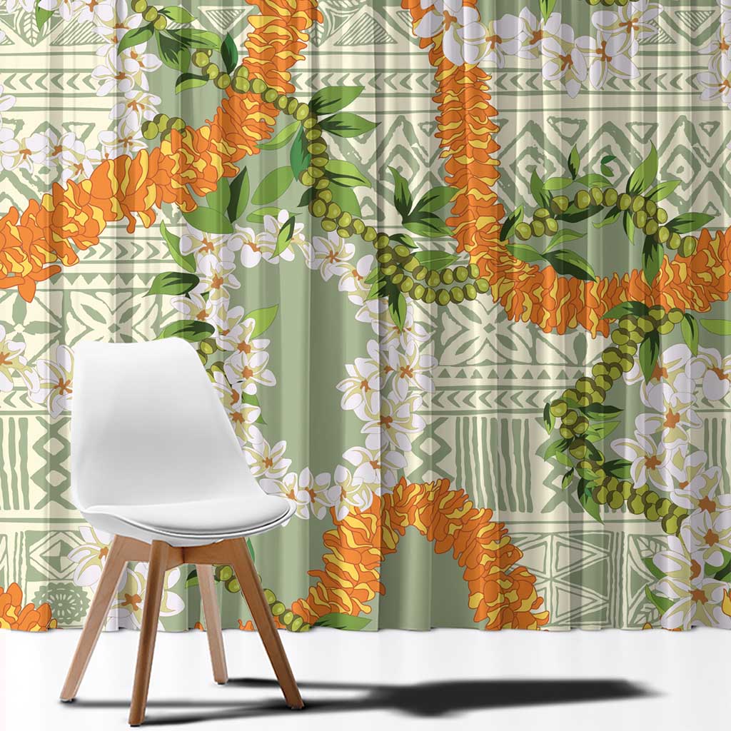 Aloha Festive Hawaii Window Curtain Mokihana - Maile Leis in Muted Summer LT7 - Polynesian Pride