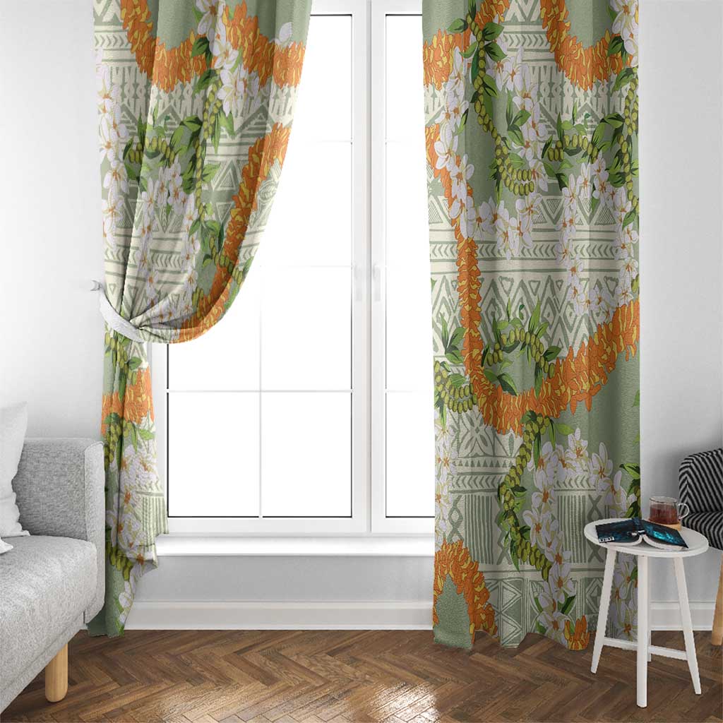 Aloha Festive Hawaii Window Curtain Mokihana - Maile Leis in Muted Summer LT7 - Polynesian Pride