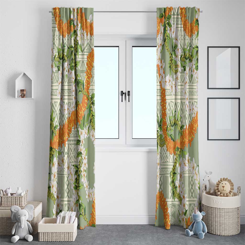 Aloha Festive Hawaii Window Curtain Mokihana - Maile Leis in Muted Summer LT7 - Polynesian Pride