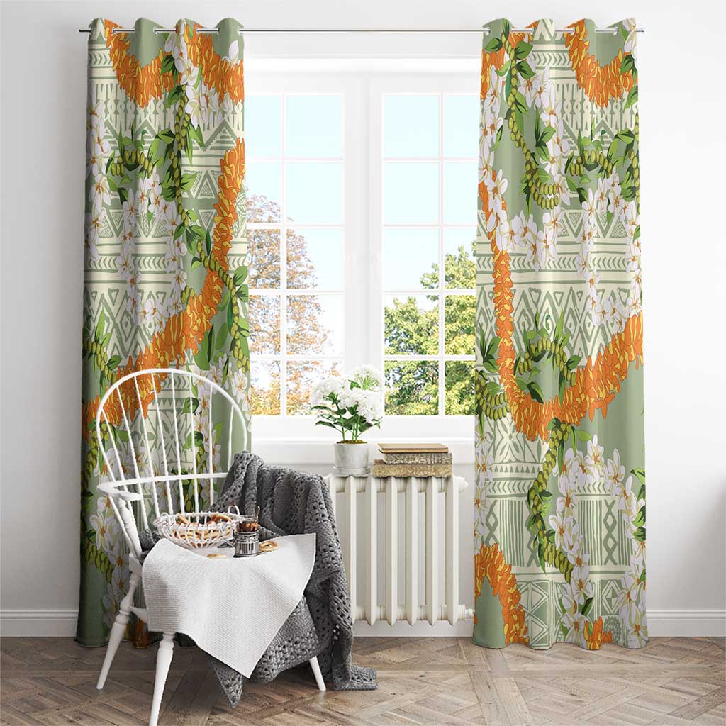 Aloha Festive Hawaii Window Curtain Mokihana - Maile Leis in Muted Summer LT7 - Polynesian Pride