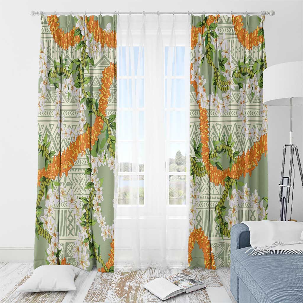 Aloha Festive Hawaii Window Curtain Mokihana - Maile Leis in Muted Summer LT7 - Polynesian Pride