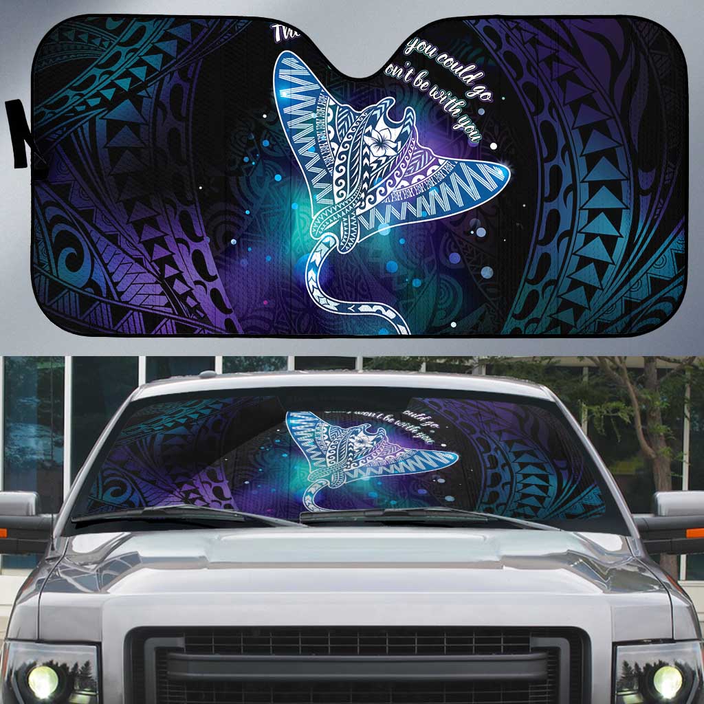 Polynesian Tala Manta Ray Auto Sun Shade Nowhere You Could Go That I Won't Be With You LT7 Purple Teal - Polynesian Pride