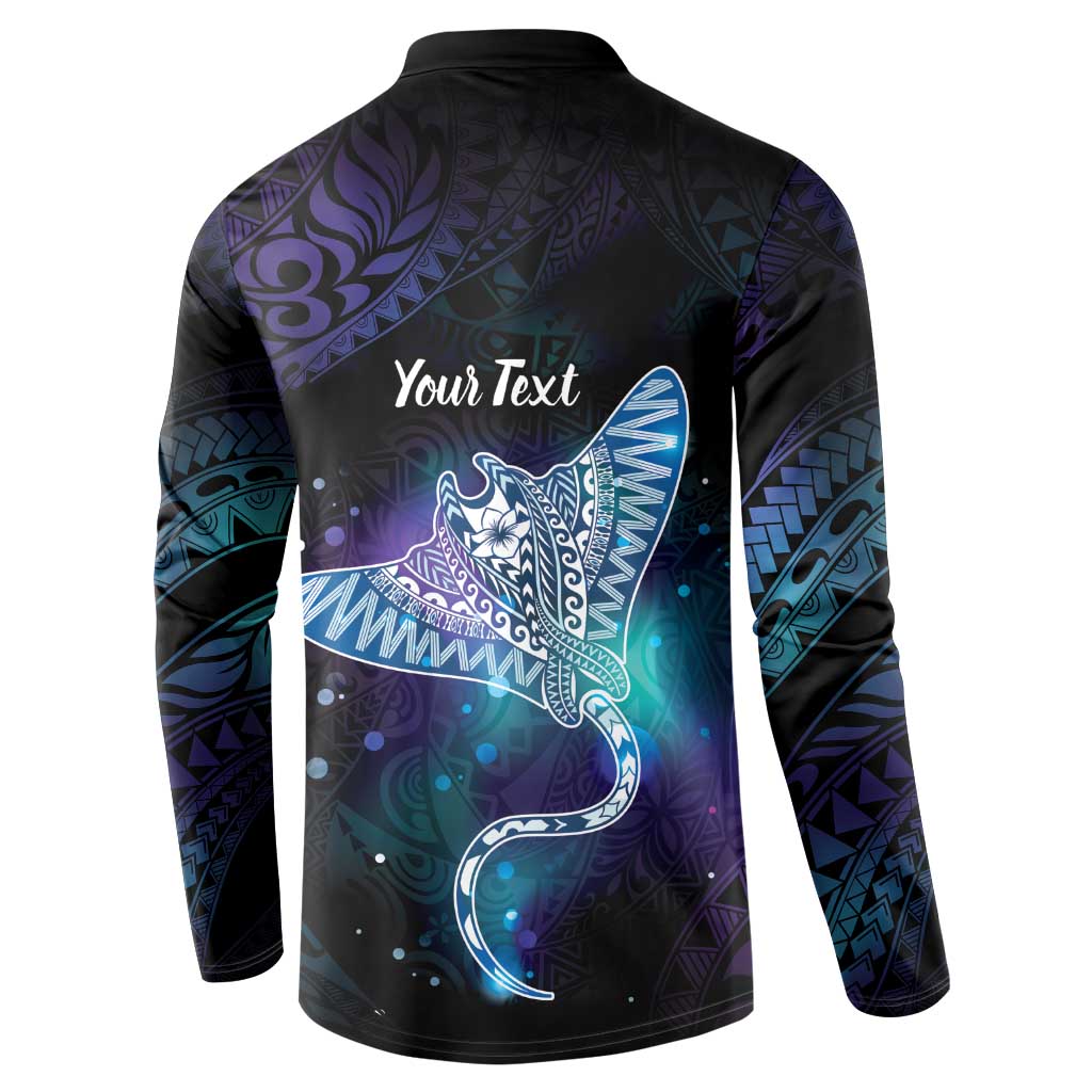 Polynesian Tala Manta Ray Button Sweatshirt Nowhere You Could Go That I Won't Be With You LT7 - Polynesian Pride