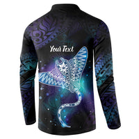 Polynesian Tala Manta Ray Button Sweatshirt Nowhere You Could Go That I Won't Be With You LT7 - Polynesian Pride