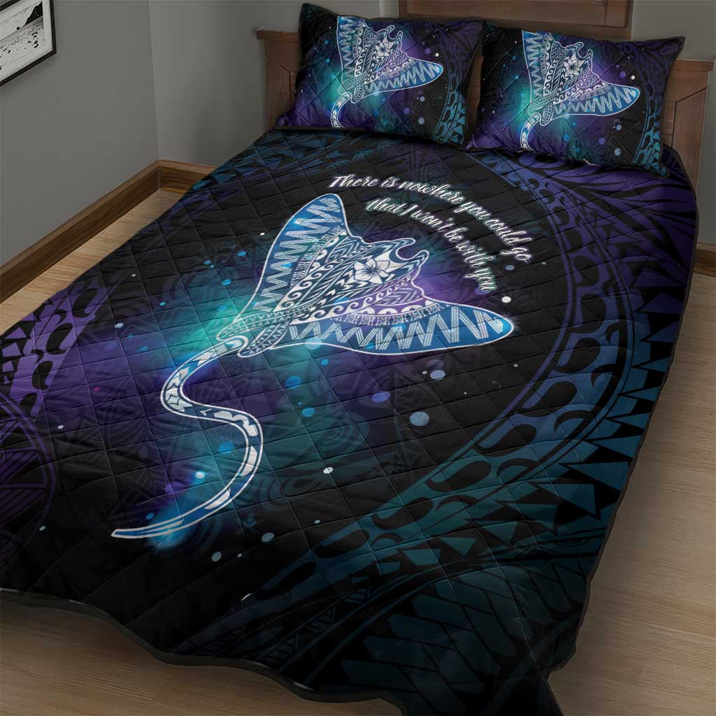 Polynesian Tala Manta Ray Quilt Bed Set Nowhere You Could Go That I Won't Be With You LT7 - Polynesian Pride