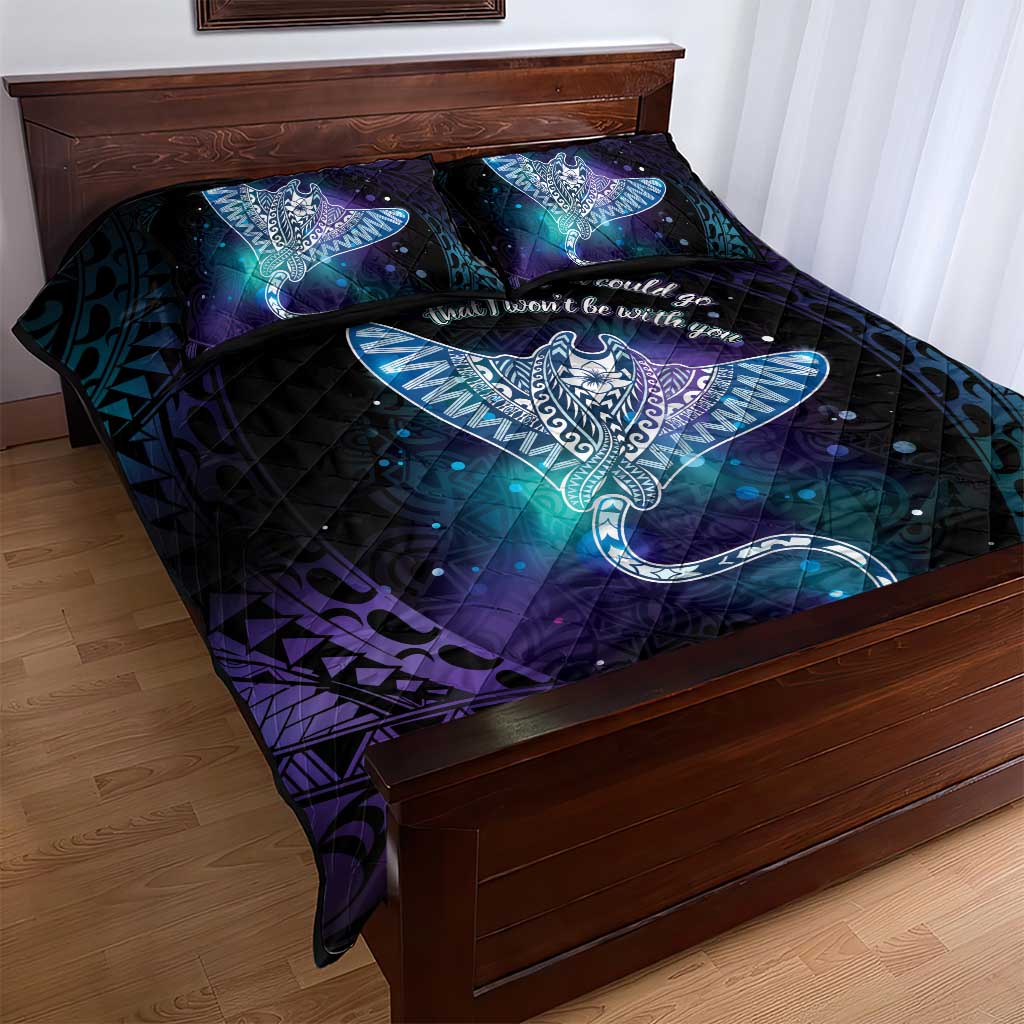 Polynesian Tala Manta Ray Quilt Bed Set Nowhere You Could Go That I Won't Be With You LT7 - Polynesian Pride