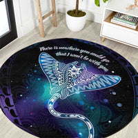 Polynesian Tala Manta Ray Round Carpet Nowhere You Could Go That I Won't Be With You LT7 Purple Teal - Polynesian Pride