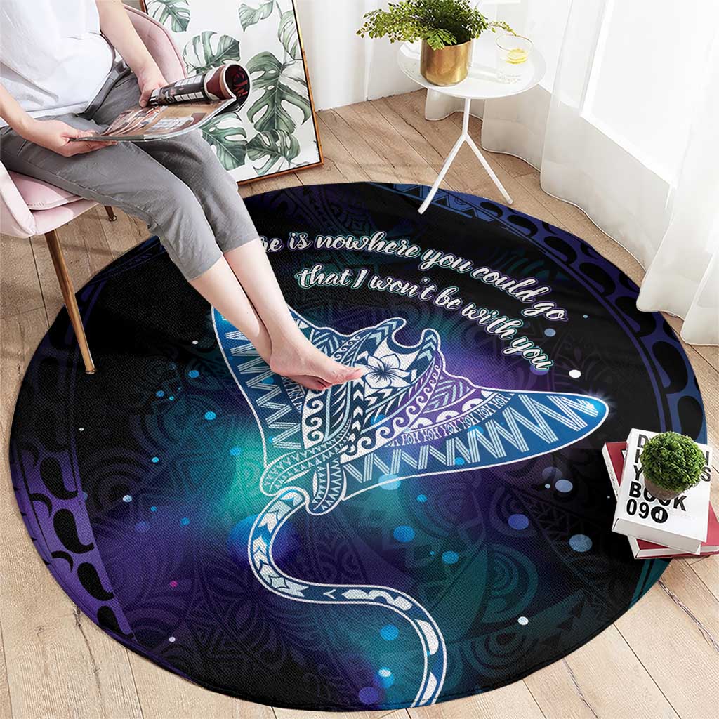 Polynesian Tala Manta Ray Round Carpet Nowhere You Could Go That I Won't Be With You LT7 - Polynesian Pride