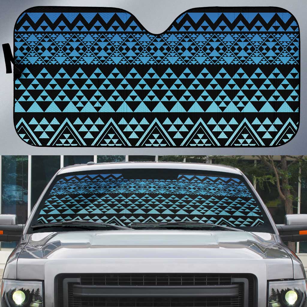 Maori Niho Taniwha Te Wheiao Auto Sun Shade Moana Blue LT7 Blue - Polynesian Pride