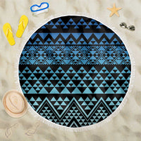 Maori Niho Taniwha Te Wheiao Beach Blanket Moana Blue LT7 One Size 150cm Blue - Polynesian Pride