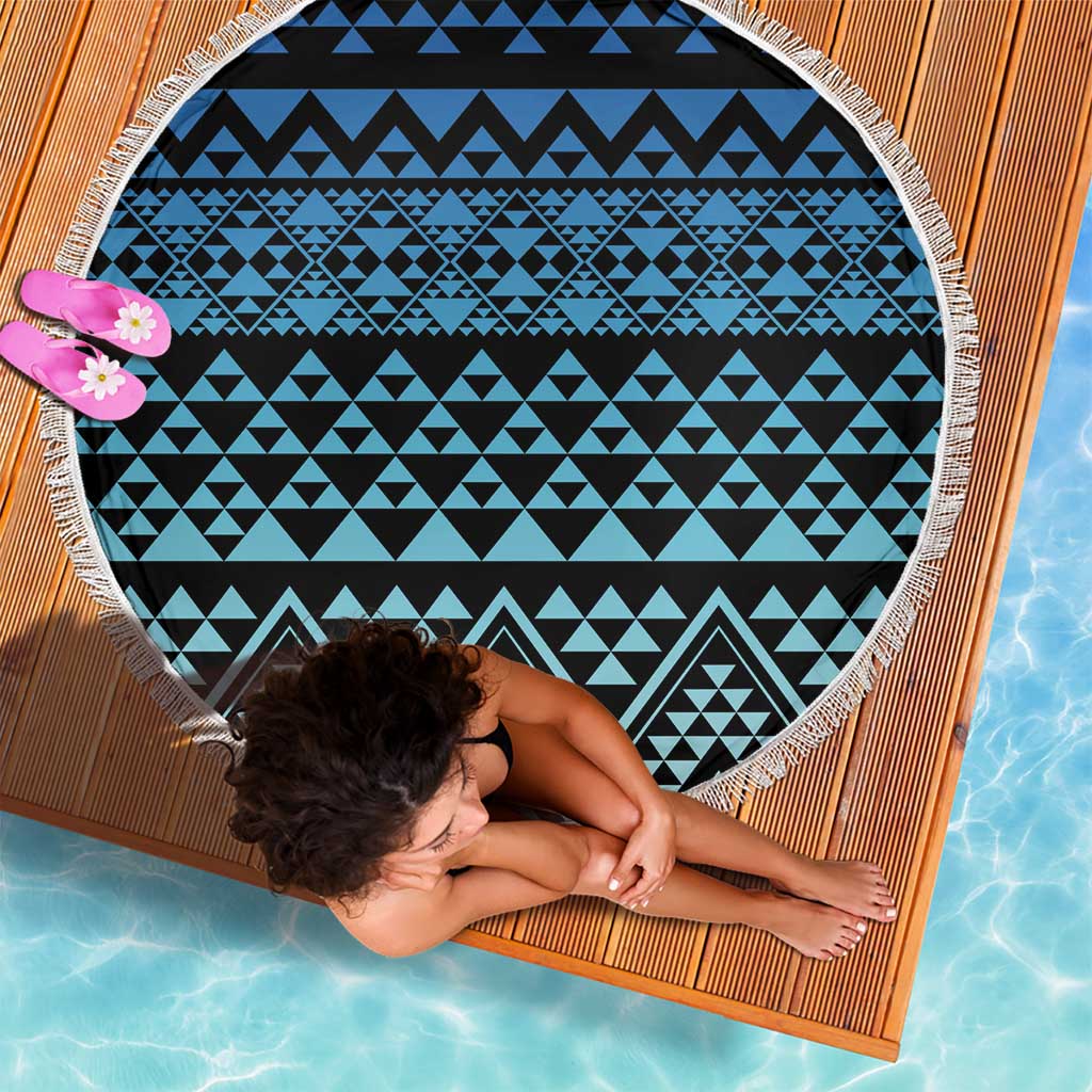 Maori Niho Taniwha Te Wheiao Beach Blanket Moana Blue LT7 - Polynesian Pride