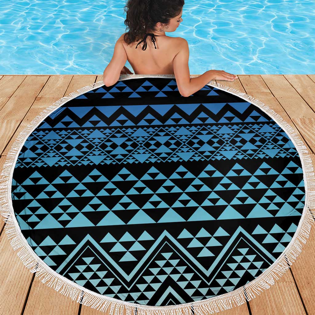 Maori Niho Taniwha Te Wheiao Beach Blanket Moana Blue LT7 - Polynesian Pride