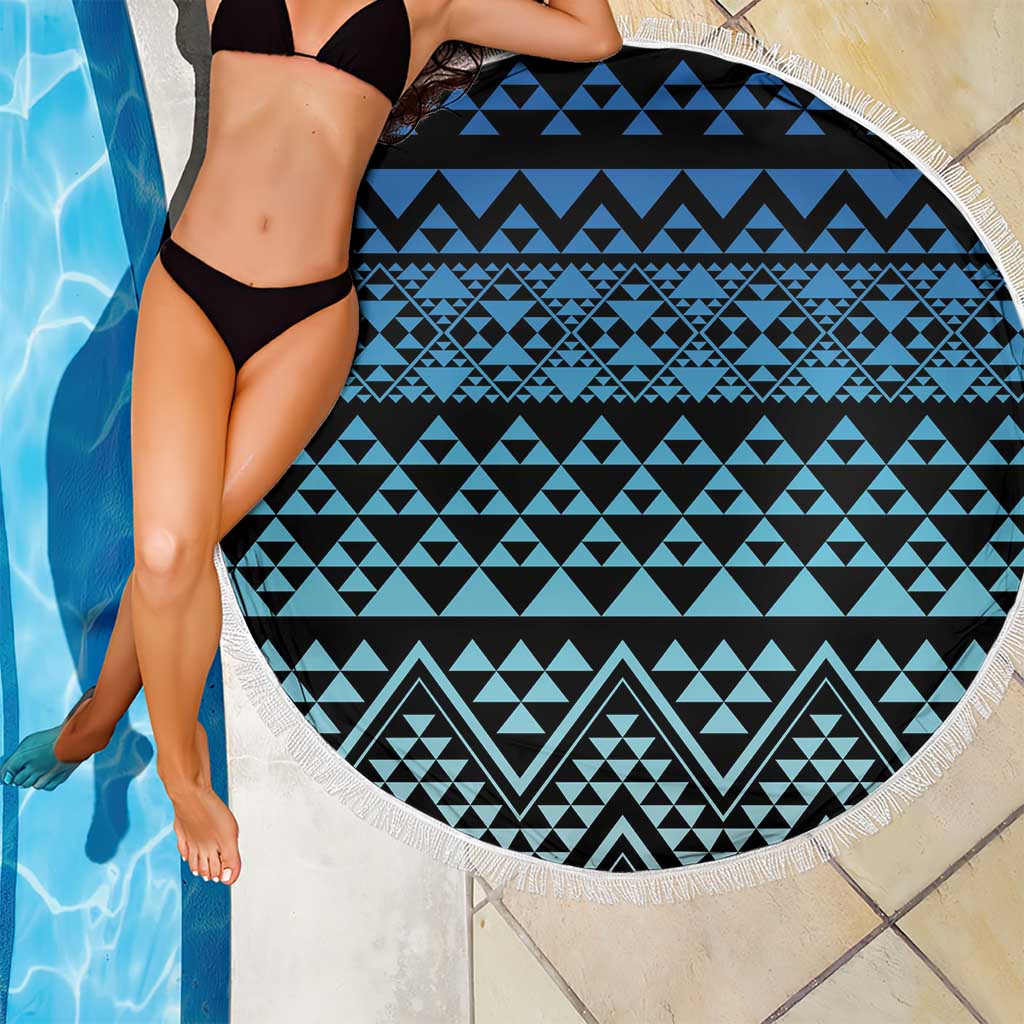 Maori Niho Taniwha Te Wheiao Beach Blanket Moana Blue LT7 - Polynesian Pride