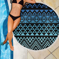 Maori Niho Taniwha Te Wheiao Beach Blanket Moana Blue LT7 - Polynesian Pride