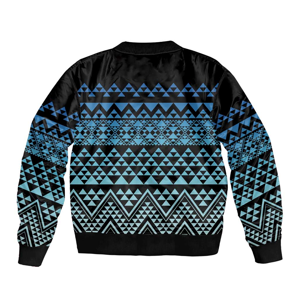 Maori Niho Taniwha Te Wheiao Bomber Jacket Moana Blue LT7 - Polynesian Pride