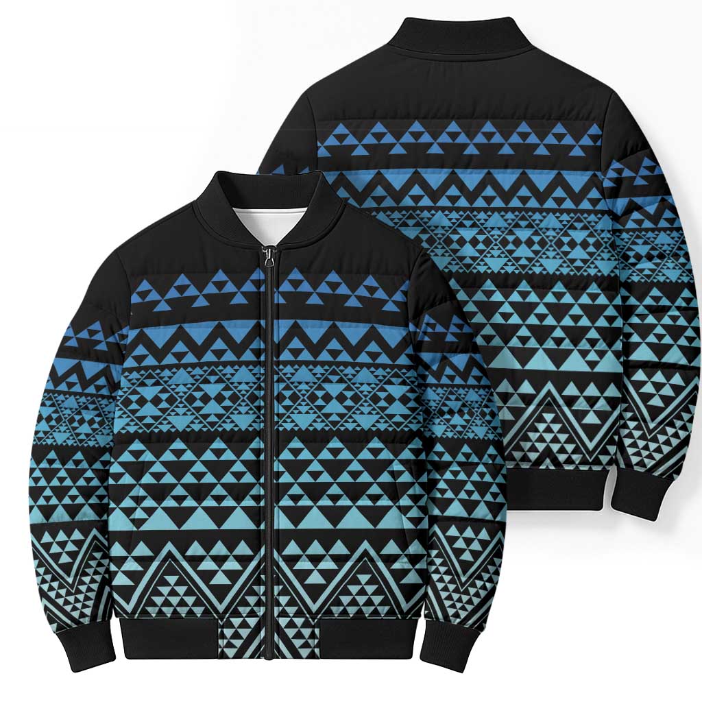 Maori Niho Taniwha Te Wheiao Bomber Puffer Jacket Moana Blue LT7 - Polynesian Pride