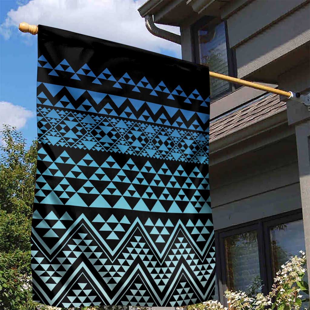 Maori Niho Taniwha Te Wheiao Garden Flag Moana Blue LT7 - Polynesian Pride