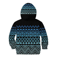 Maori Niho Taniwha Te Wheiao Kid Hoodie Moana Blue LT7 - Polynesian Pride