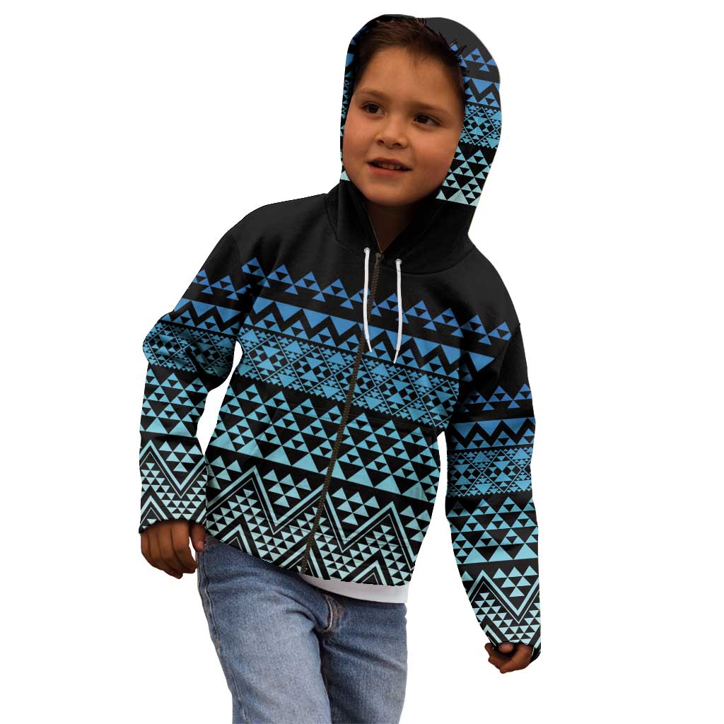 Maori Niho Taniwha Te Wheiao Kid Hoodie Moana Blue LT7 - Polynesian Pride