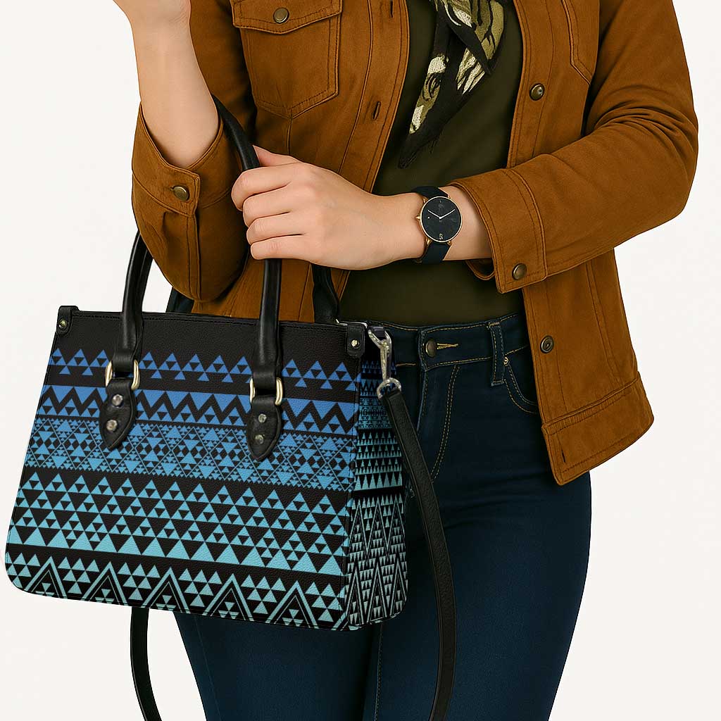 Maori Niho Taniwha Te Wheiao Leather Bag Moana Blue LT7 - Polynesian Pride