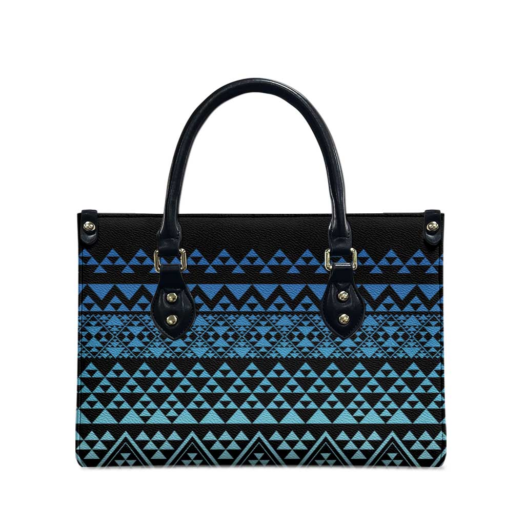 Maori Niho Taniwha Te Wheiao Leather Bag Moana Blue LT7 - Polynesian Pride