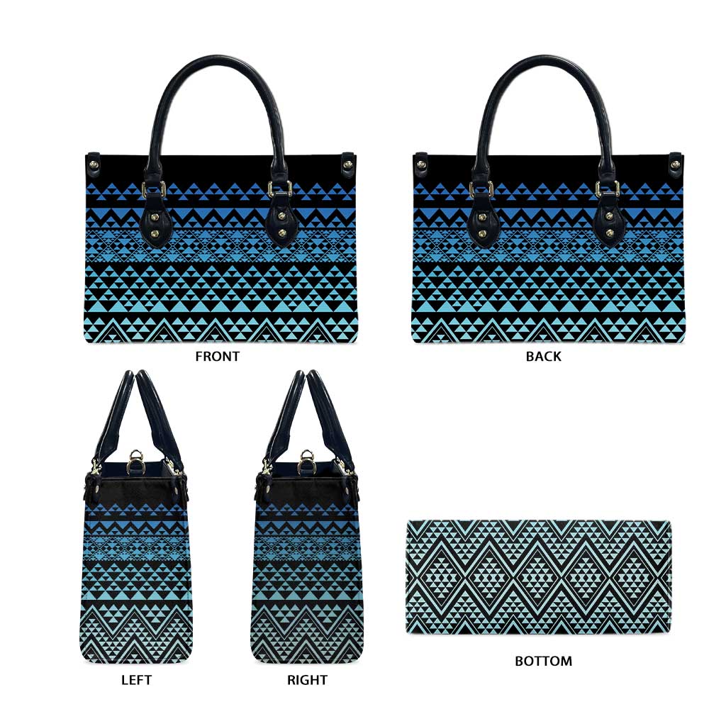 Maori Niho Taniwha Te Wheiao Leather Bag Moana Blue LT7 - Polynesian Pride