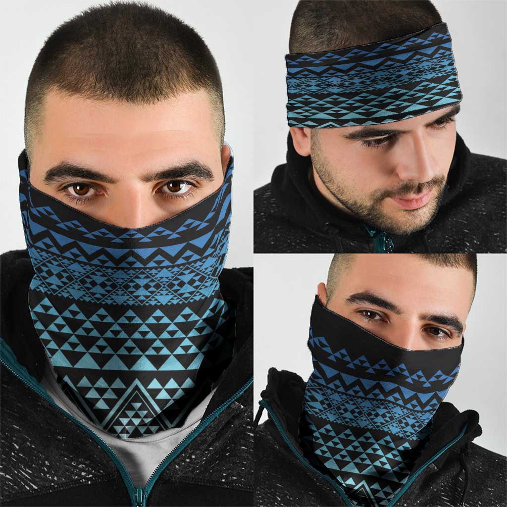 Maori Niho Taniwha Te Wheiao Neck Gaiter Moana Blue LT7 - Polynesian Pride