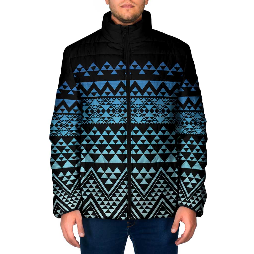 Maori Niho Taniwha Te Wheiao Padded Jacket Moana Blue LT7 Men Blue - Polynesian Pride